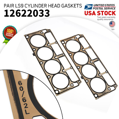 For LS9 MLS 3 Layer Cylinder Head Gaskets Pair Set For GM #12622033 6.0 6.2 LS3