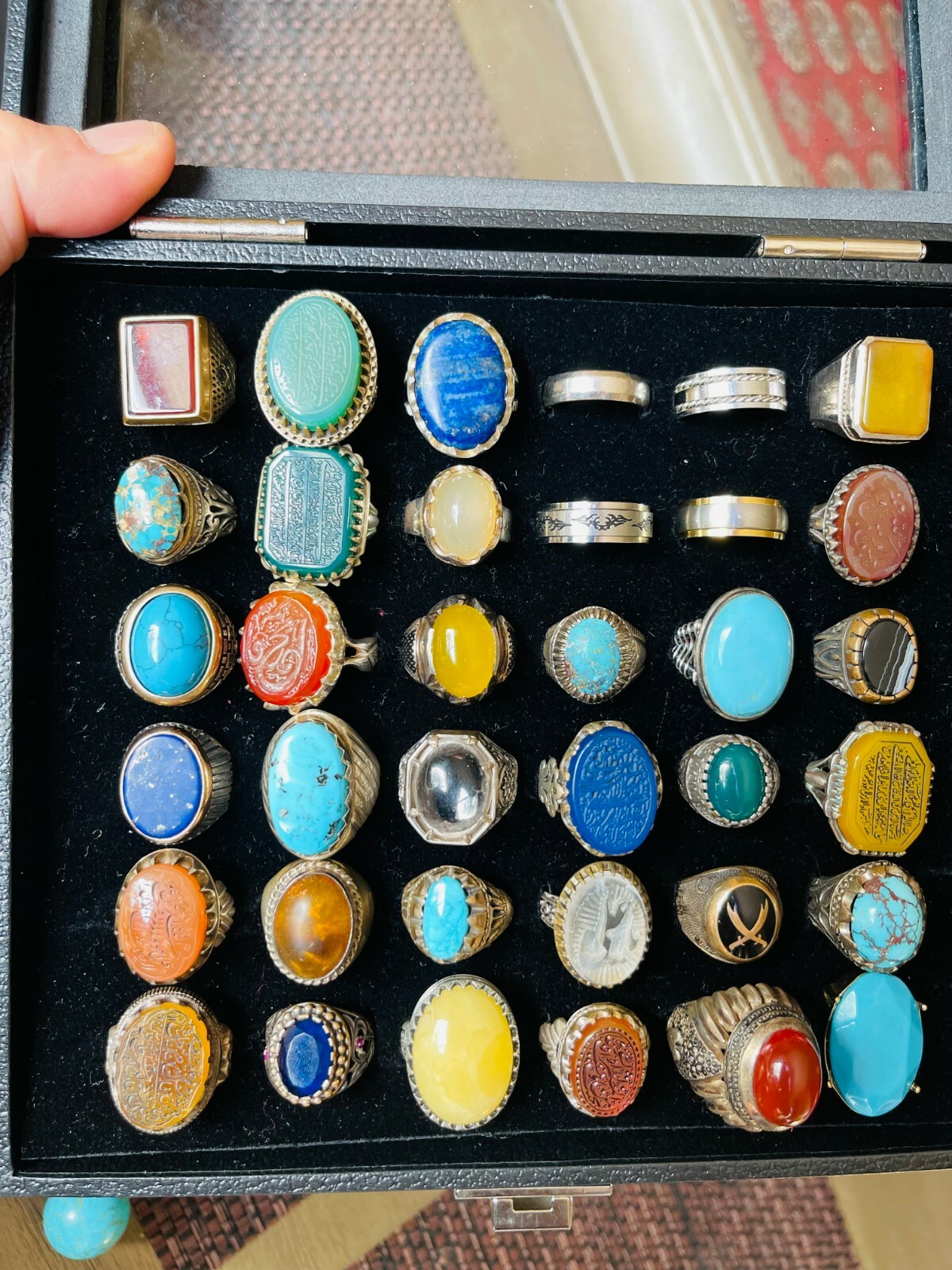 Natural Aqeeq Agate Stone Islamic Silver Men Ring… - image 6