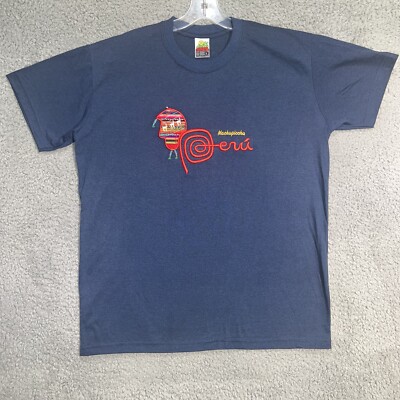VTG Cusco Peru Machupicchu T Shirt Men's Size L Aztec Stitched 2-Side Tee
