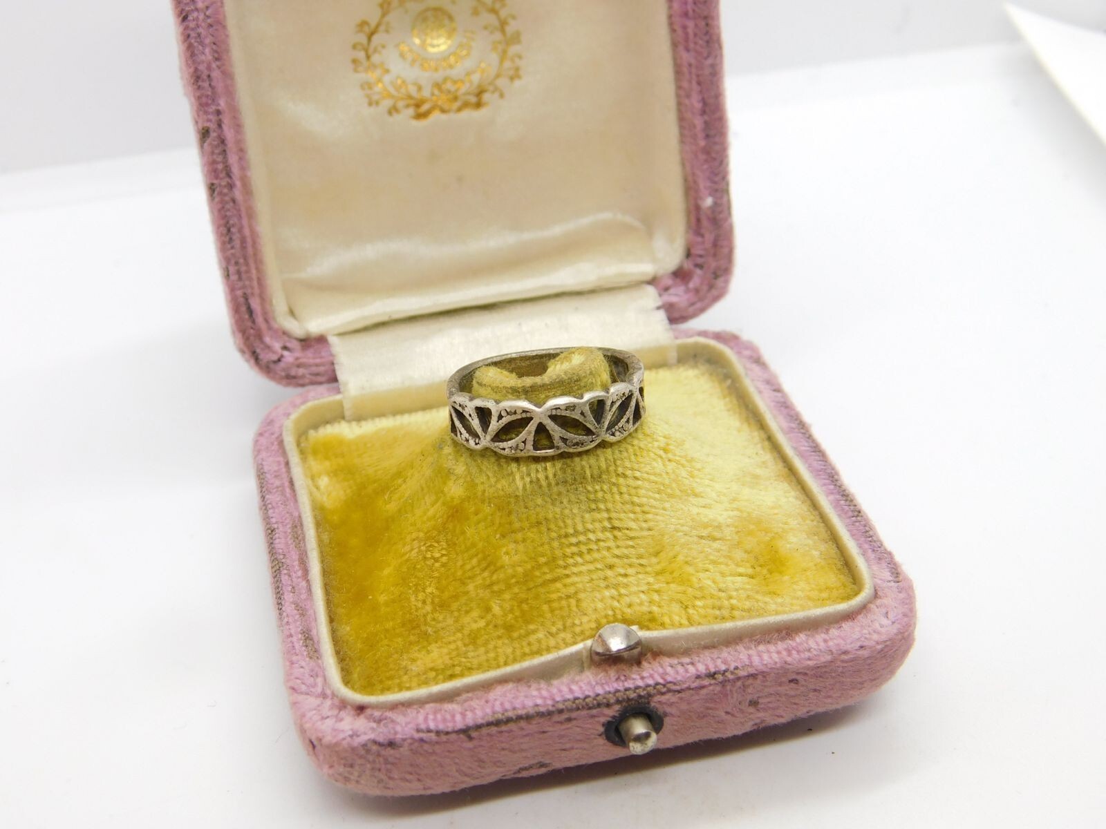 Sterling Silver Cut Out Stacking Ring Vintage c19… - image 3