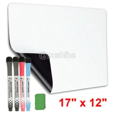 17"x12" Magnetic Refrigerator Whiteboard Dry Erase Monthly Calendar Eraser Blank