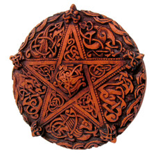 Small Celtic Knotwork Pentacle Plaque Dryad Design Wicca Wiccan Pagan Pentagram