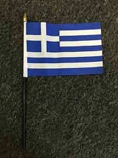 Greek Hand Table Flag Hellas Greece Athens Olympus Olympic Orthodox Christian