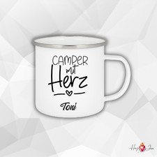 Personalisierte Emaille Tasse mit Namen Kaffeetasse Geschenkidee Camping_0022H