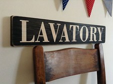 LAVATORY Sign Toilet signs Vintage TOILETS Gents Ladies wooden personalised sign