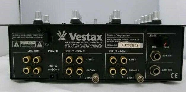 Vestax PMC-05Pro Ⅲ 2Ch DJ Mixer with AC adapter Vintage Audio
