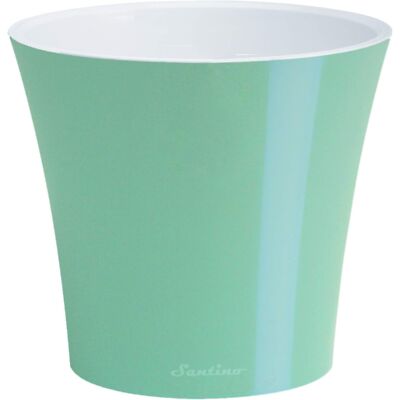 Decopots Plastic Round Modern Flower Pot Planter, Menthol White, 6.5''