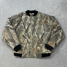 Realtree Jacket Womens Small Brown Workwear Canvas Camo Hunting 90s Coat Lady*