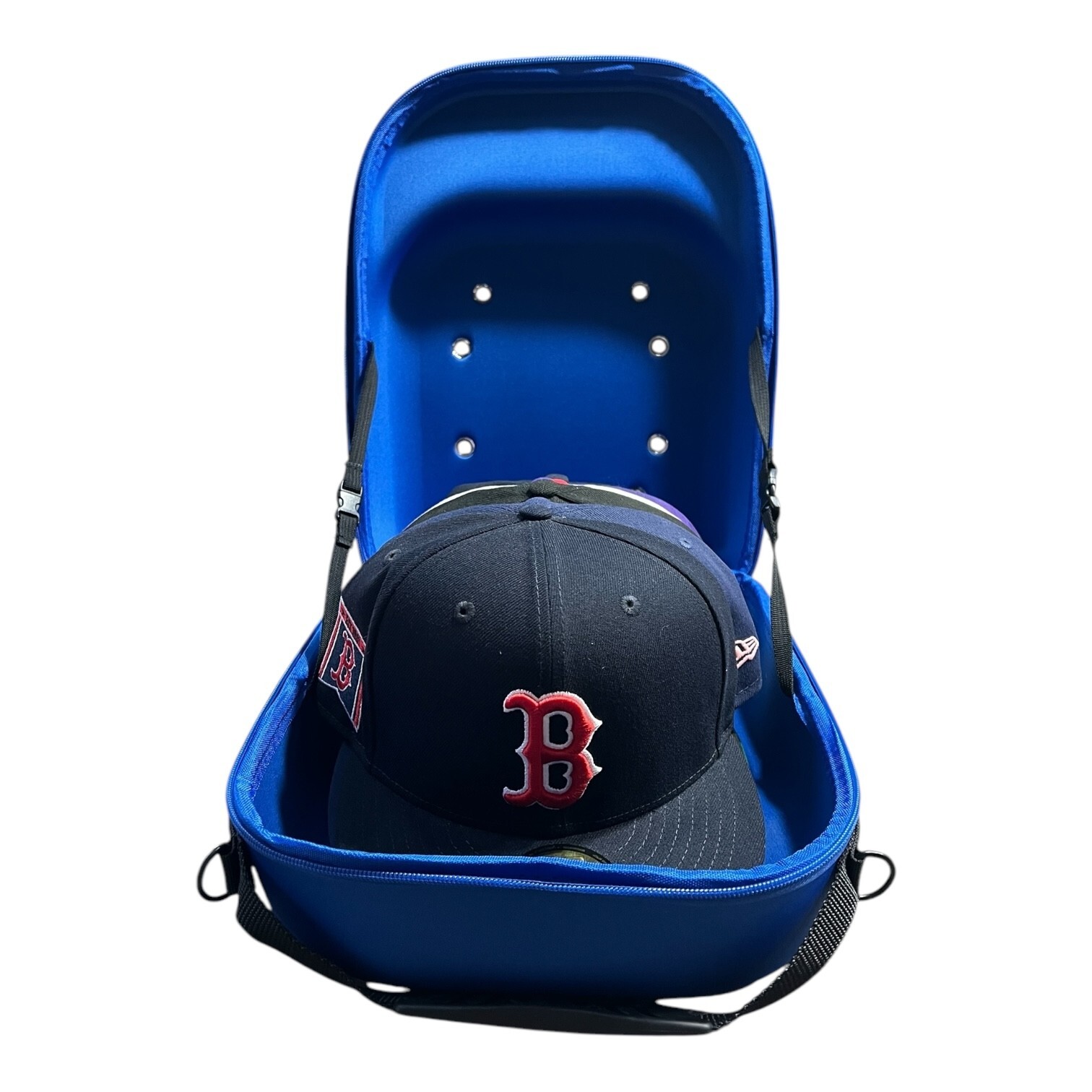 Hat Cap Carrying Carrier Case Handle Fits 6-8 Hats Carry Bag Zipper BLUE