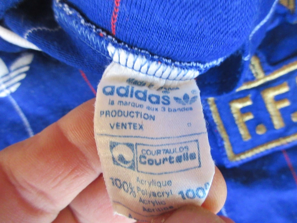 Maillot équipe de FRANCE Coupe du Monde ESPANA 82 vintage ADIDAS shirt 6 ans - Photo 2/3
