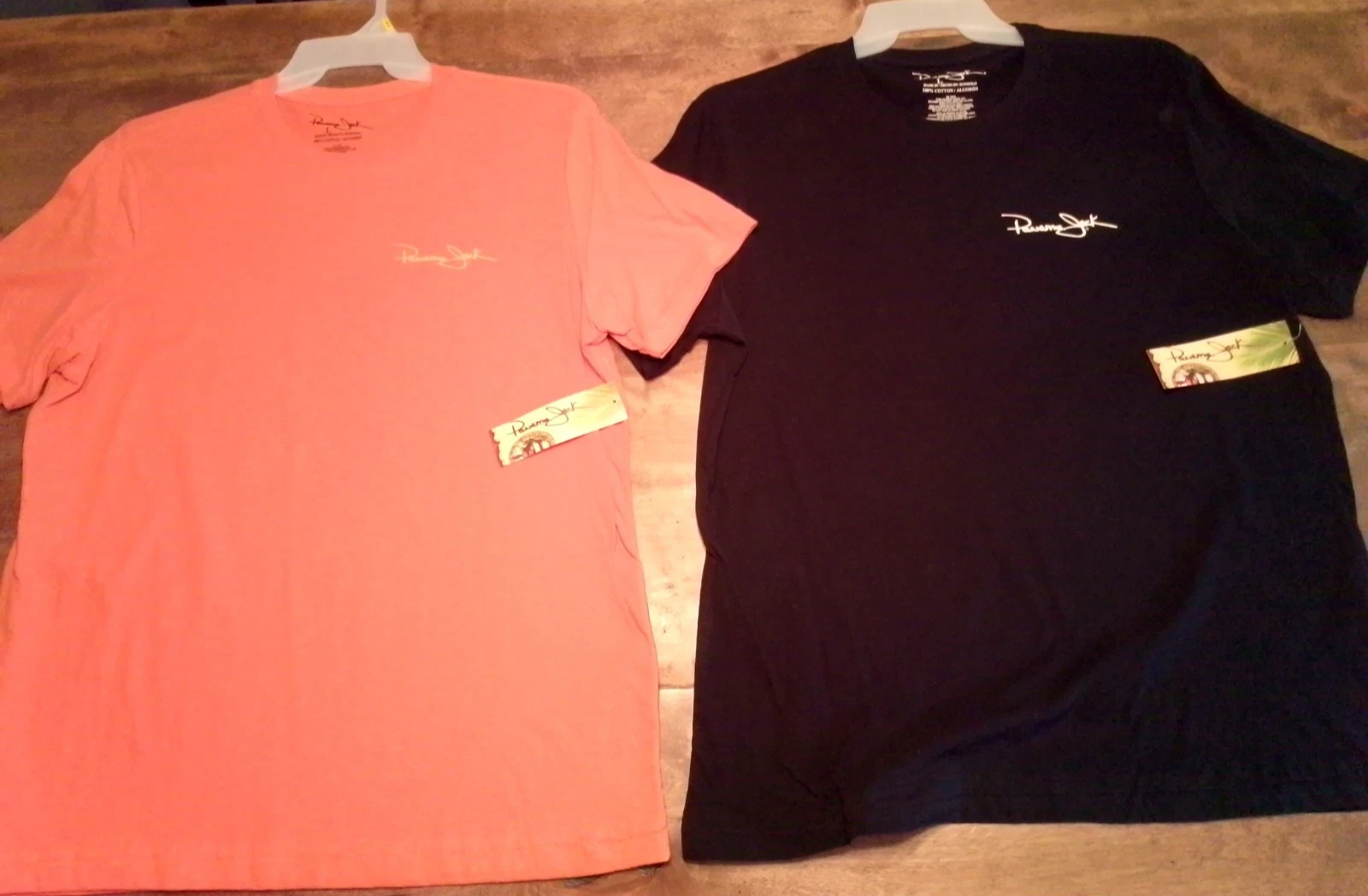 3 NWT Panama Jack Orange/Black/Tan Large Cotton T Shirts