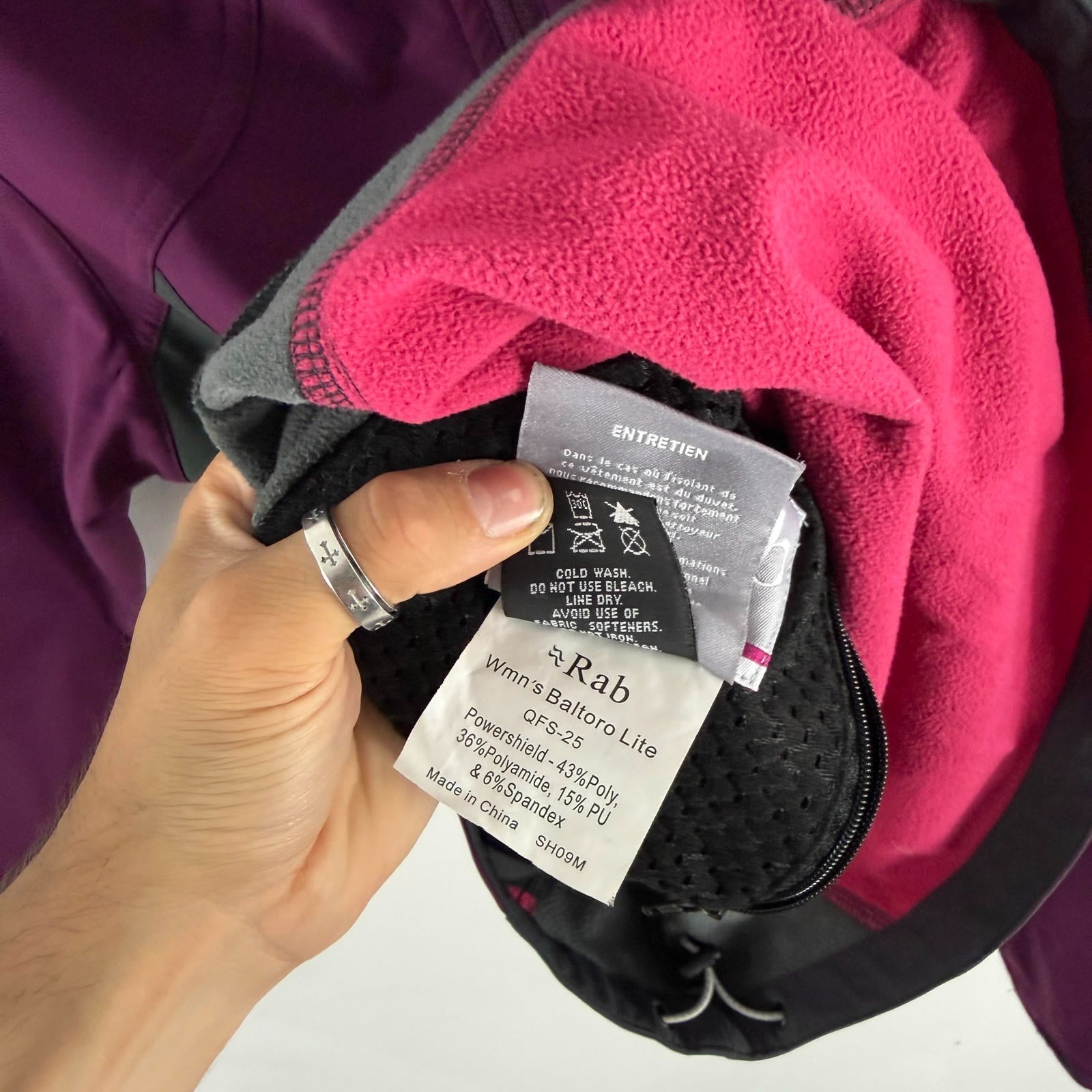Women's Rab Baltoro Lite Purple Polartec Power Shield Sz UK 10 Softshell Jacket image 8