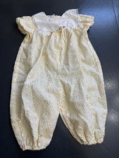 Rose Cottage Yellow Gingham Eyelet Outfit 18 Months Vintage