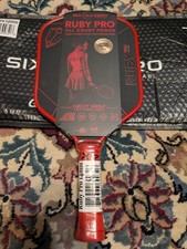 Six Zero Ruby Pro All Court Power 6.0 14mm Pickleball Paddle Red/Black