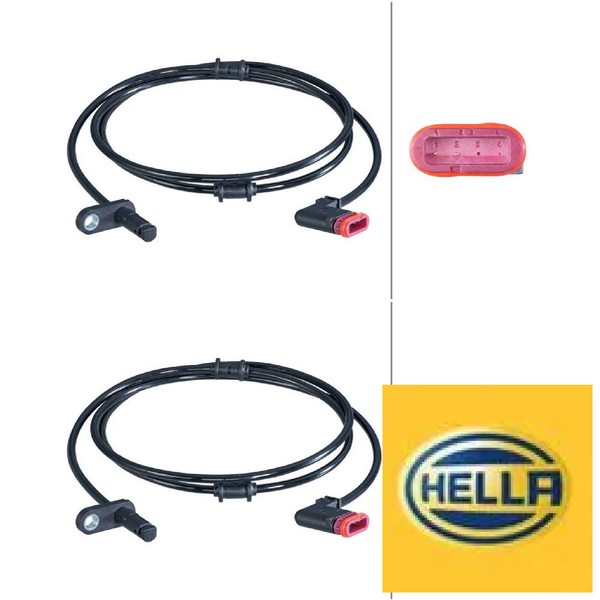 2X Sensor FüR Raddrehzahl Hella 6PU010039-731 2 Sensor Raddrehzahl-image