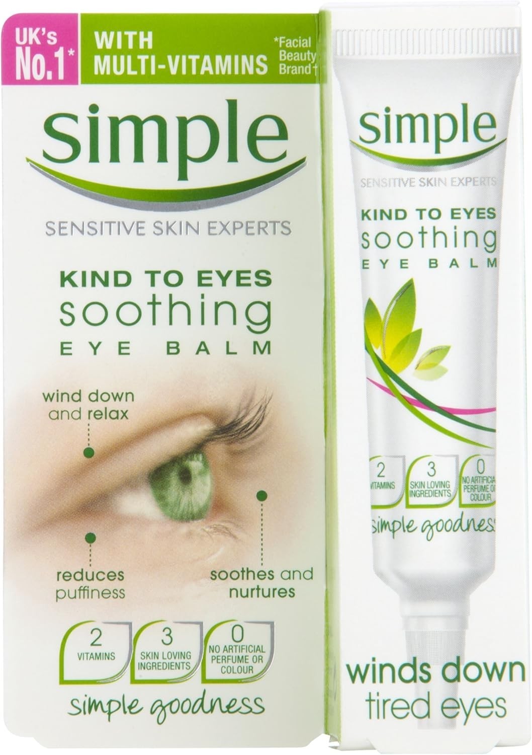Simple Soothing Eye Balm Reduces Puffiness 15Ml For Sensitive Skin - Image 3