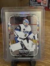 2025-26 O-Pee-Chee Juuse Saros Rainbow Foil /350 4 Nations #521 Finland