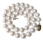 18 Inch Genuine ROUND 11-12mm White Large Pearl Necklace Cultured Freshwater — photo 1