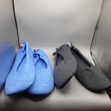 Muk Luks Travel Balerina Slippers Women's Set Of 2 Size XL 11-12M Black Blue