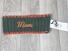 New Womens NCAA '47 Brand Miami Hurricanes Blanket Stitch Headband Green Orange