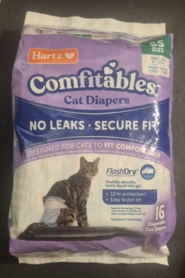 Hartz Comfitables Cat Diapers Extra Small, 16 Count, Comfortable & Secure Fit