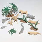 Marx 1950s Jungle Jim Native Playset Animals & Trees 17 Total Pieces