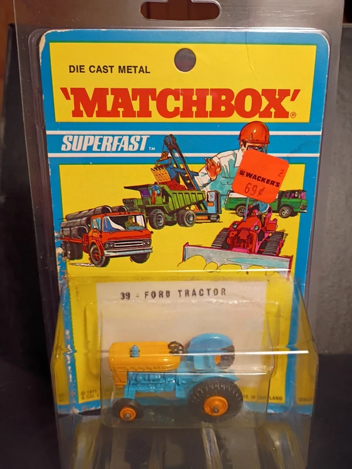 Matchbox RARE Superfast #39 Ford Tractor Yellow/Blue 1971 In Sealed Blister Pack - Image 2 of 4
