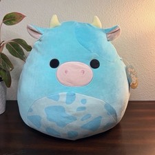 16 Ultra Rare Squishmallows Tuluck Blue Cow Official KellyToy
