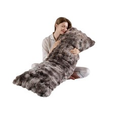20"x54"Luxury Shaggy Faux Fur Body Pillow Cover,Bubble Fluffy Plush Bed Body ...