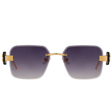 Miu Mi 2520 Sunglasses Gold Frame Gray Gradient Resin Lenses 58-16-142mm UV