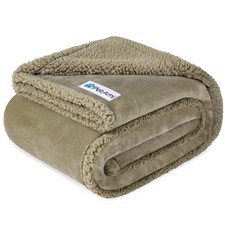 PetAmi Waterproof Dog Blanket for Medium 29 X 40 Inches, Taupe/Taupe Sherpa