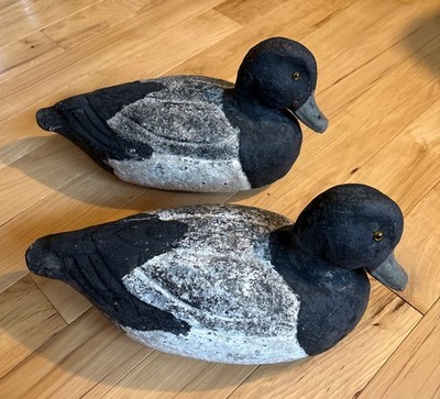 Airduk General Fibre Co Blue Bill Pair Duck Decoys Hunting Gear Decor Rec Room