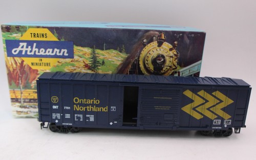 Athearn HO SCALE BOX CAR Ontario Northland Blue Good Condition Boxed