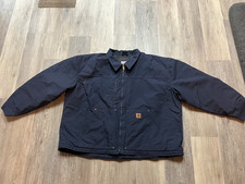 Carhartt 378-20 Duck Canvas Quilt Lined Jacket Men s 3XL Blue Workwear Outdoors