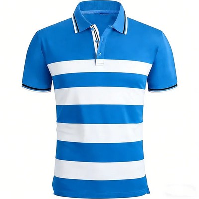 Men's Short Sleeve Polo Shirt with Leaf Pattern Printing Design Casual Quick 