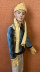 Vintage 1960s Mattel Flocked Hair Ken Blonde Doll W/ #791 Fun On Ice Outfit