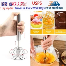 1PCS Semi-Automatic Egg Whisk Hand Push Egg Beater Stainless Steel Blender Whisk