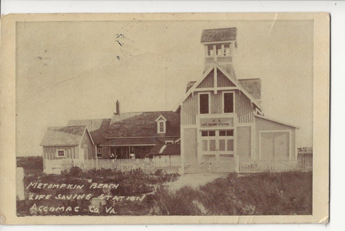 1910 METOMPKIN ISLAND ESVA BEACH LIFE SAVING STATION - ACCOMAC COUNTY VA - RARE!