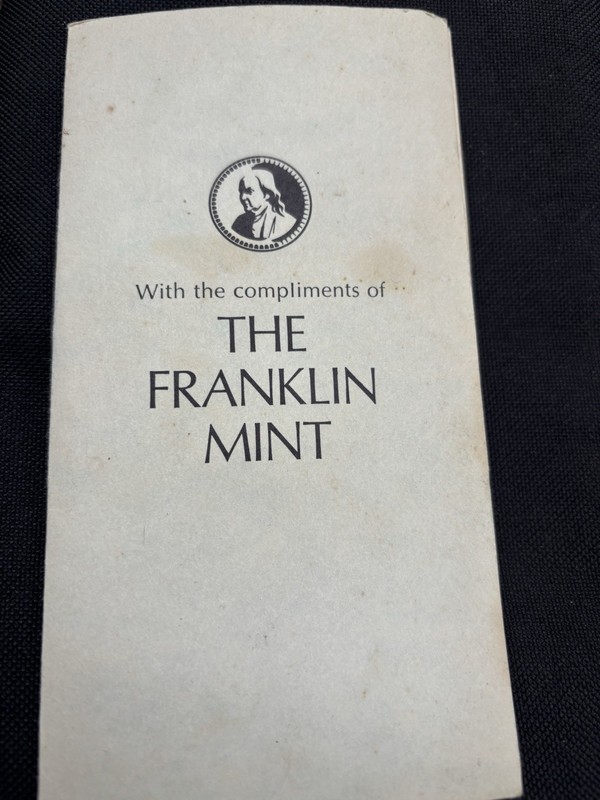 1971 FRANKLIN MINT. APOLLO 14 SILVER COIN. TRAVELED TO THE MOON W/ FOLDER 
