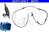 ATE ABS-SENSOR Raddrehzahl Vorderachse Passend FüR CitroËN C5 C6 Peugeot 407 508