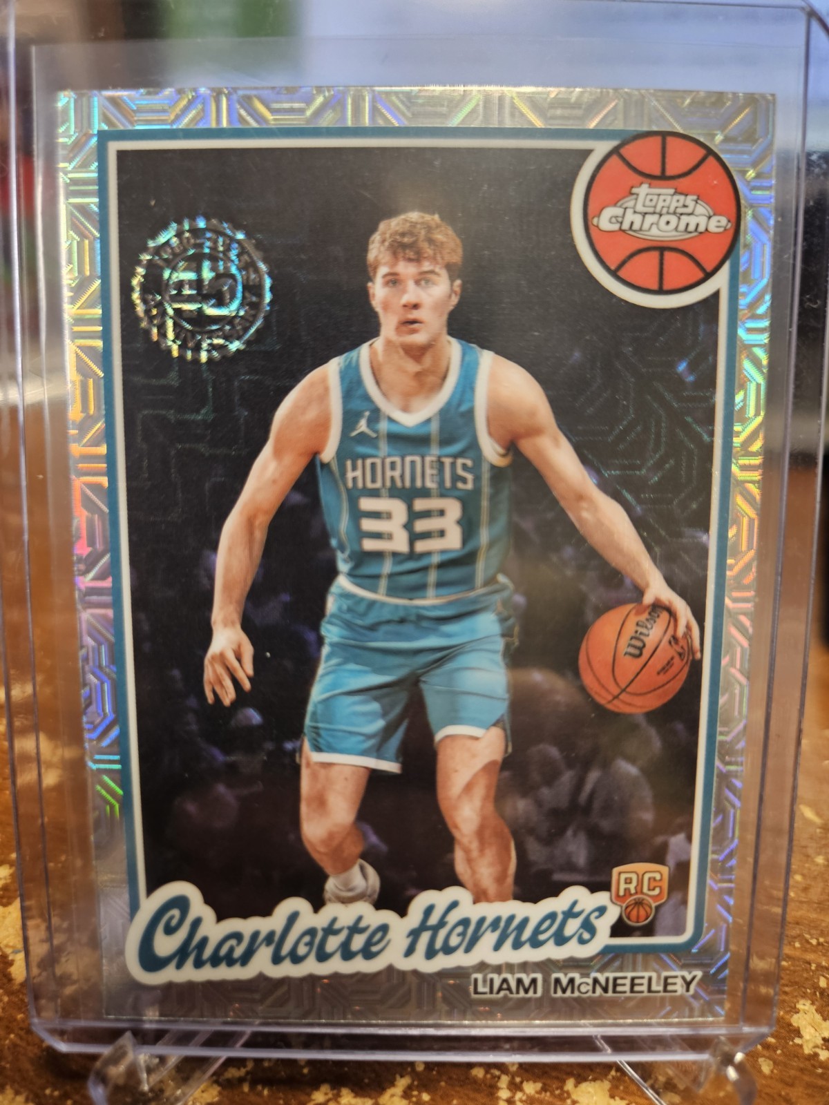 2025-26 Topps Basketball 45TH LIAM MCNEELEY Chrome Mojo RC #TC-LM Charlotte