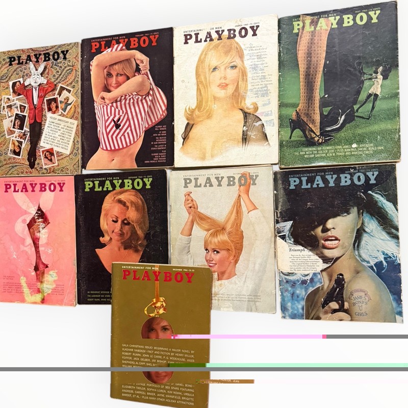 PLAYBOY Magazine Lot-1965--9 Issues centerfold intact 