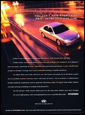 1999 Hyundai Sonata Vintage Advertisement Print Art Car Ad J68