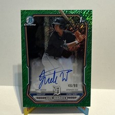 2026 Bowman Chrome Prospect JUDE WARWICK Tigers AUTO Green Shimmer 46/99 