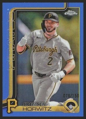 2025 Topps Chrome #243 Spencer Horwitz Blue Refractors #/150 SN