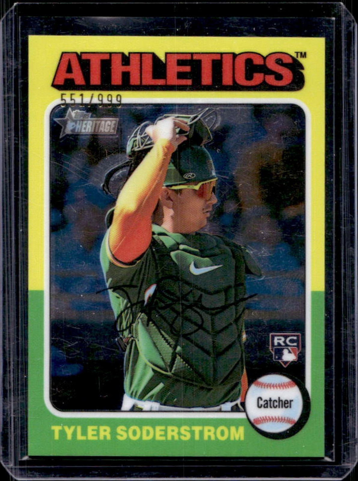 2024 Topps Heritage Tyler Soderstrom Chrome RC Rookie #551/999 Athletics
