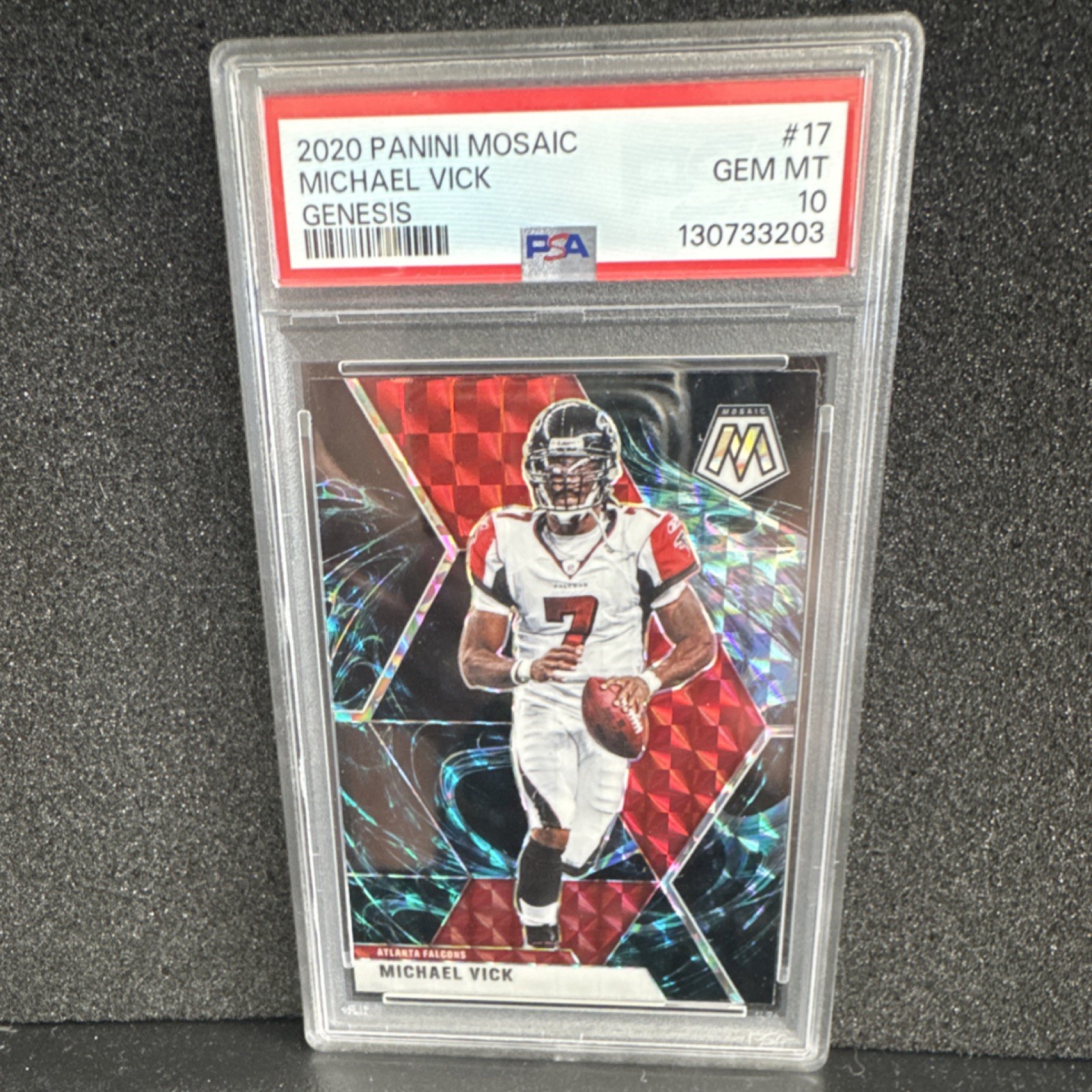Panini 2020 Mosaic Michael Vick #17 Genesis Mosaic Prizm PSA 10 Falcons
