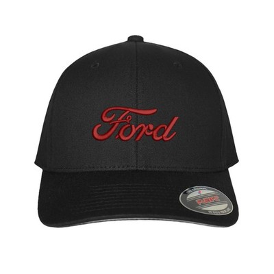 F o r d   Embroidered Logo Flexfit Fitted Hat Round Bill Cap