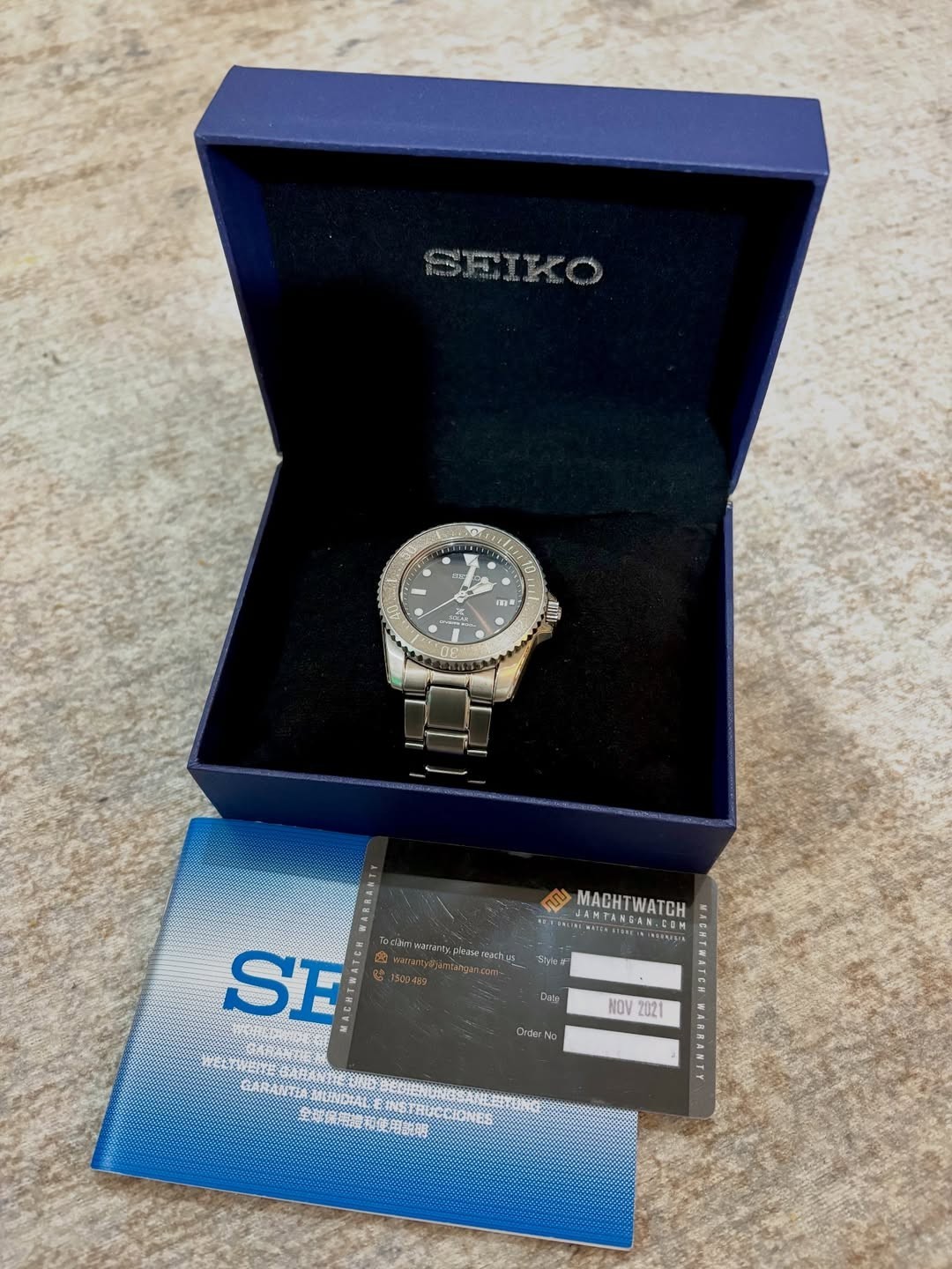 Rare Seiko Prospex SNE571P1 Solar Divers Dark Brown Dial Date Sport Watch Men image 2