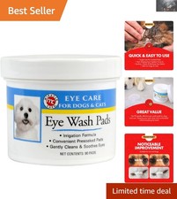 Presoaked Cotton Eye Wipes for Dogs  Cats - 90 Disposable Pads for Hygiene